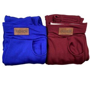 Fashion Branded Woman's Joggers In Maroon & Royal Blue XL Size Polyester Stretch